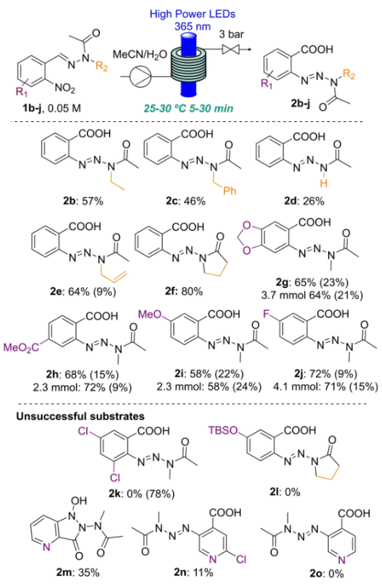 Scheme 3 芐炔前體在光化學轉化中的范圍。